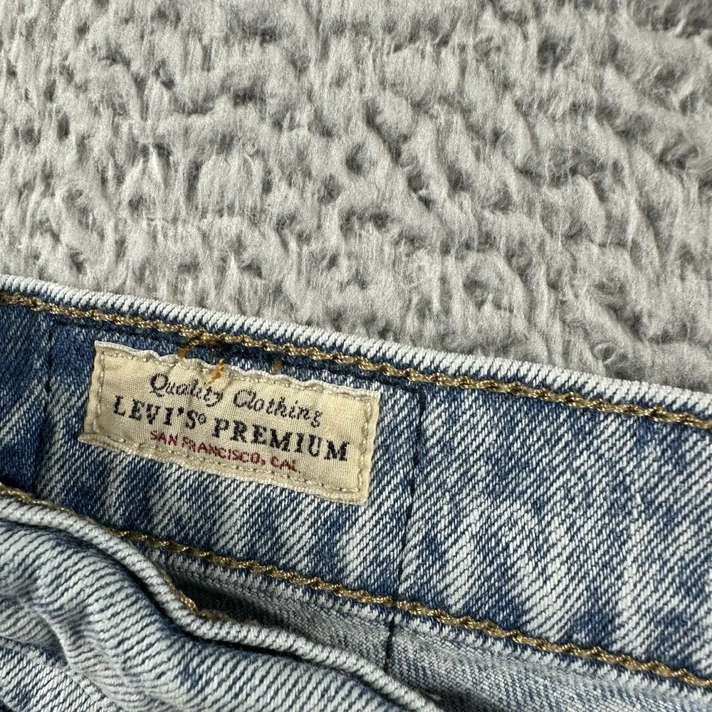 Levi's Jeans Middy Straight 32x30 Acid Wash Stretch Retro‎ Light Wash